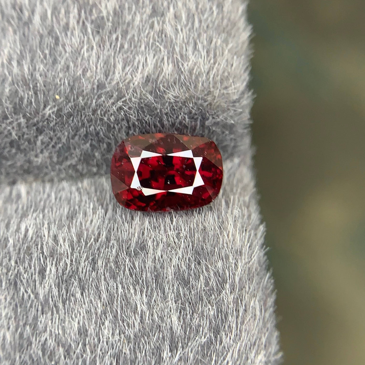 1.50 Carat Loose Red Spinel Stone Cushion Cut From Brazil