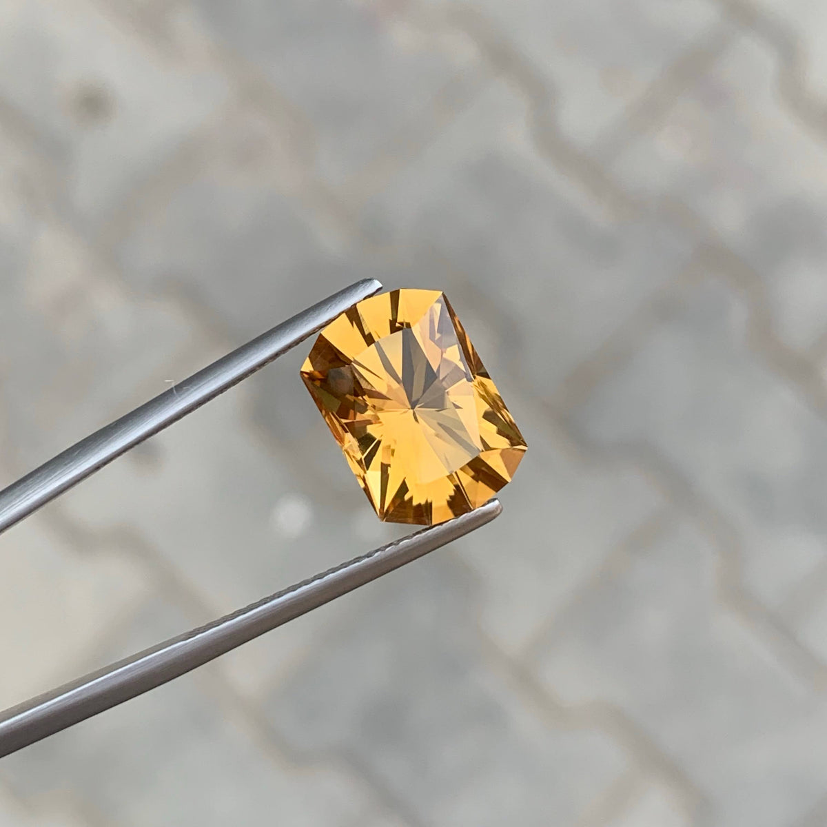 5.55 Carat Golden Citrine Fancy Cut Brazilian Gemstone, Eye Clean, Untreated