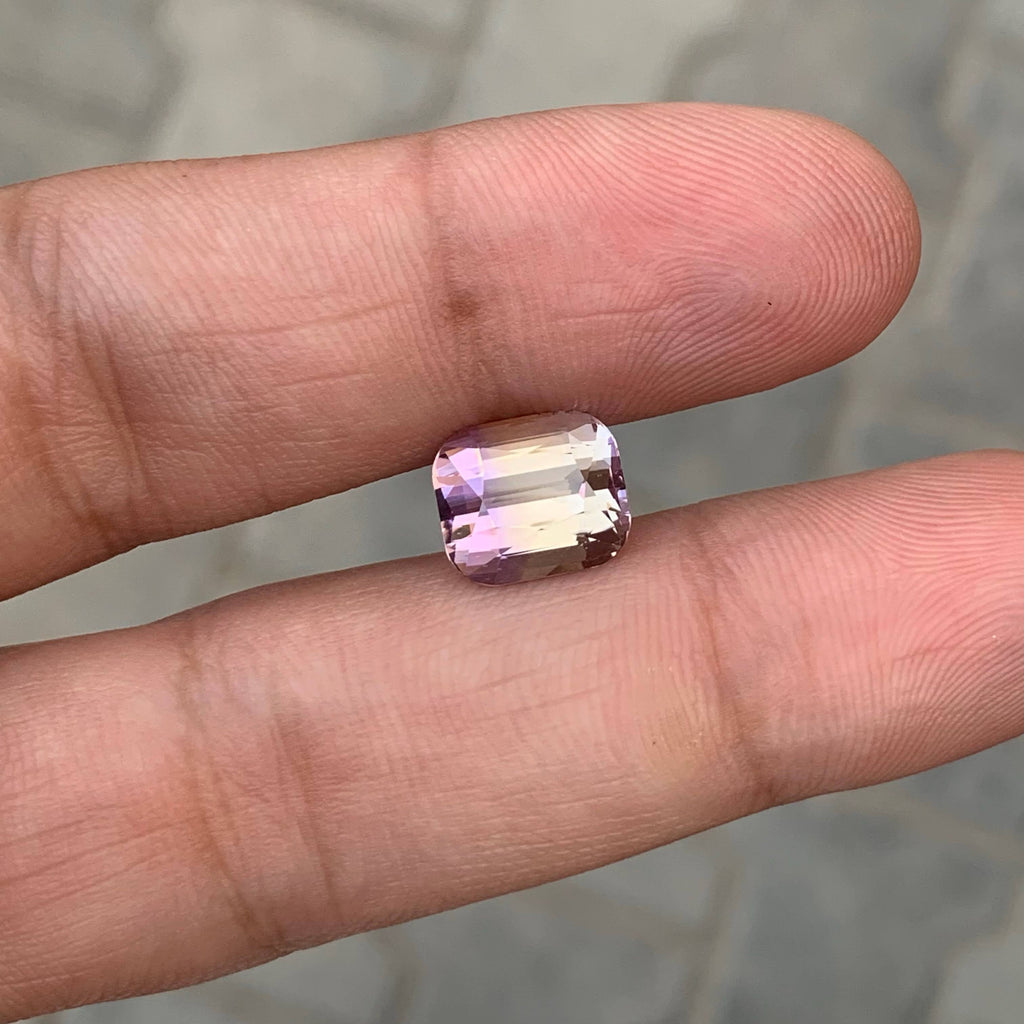 4.30 Carat Bicolor Ametrine Cushion Cut Brazil Loupe Clean Untreated