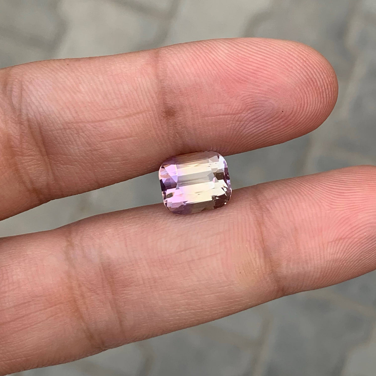 4.30 Carat Bicolor Ametrine Cushion Cut Brazil Loupe Clean Untreated