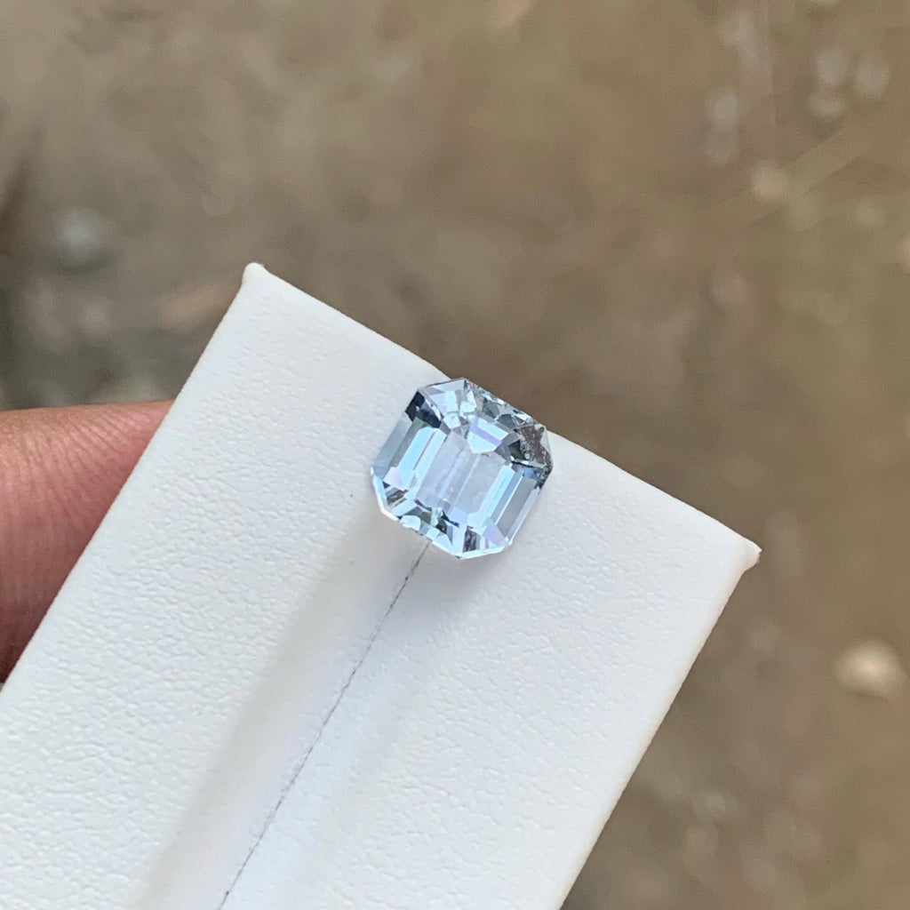 3.30 Carat Natural Aquamarine Goshenite Asscher Cut Gemstone From Pakistan