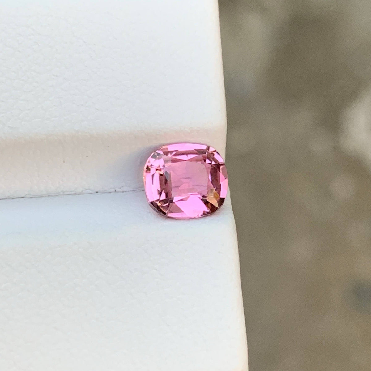 1.10 Carat Natural Loose Baby Pink Color Tourmaline Cushion Cut Afghan Gemstone