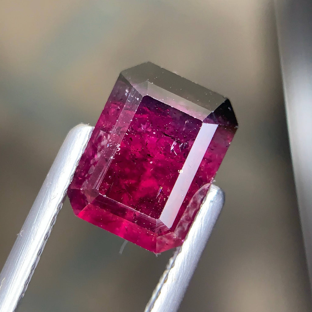 3.75 Carat Bicolor Tourmaline Emerald Cut Afghan Gemstone