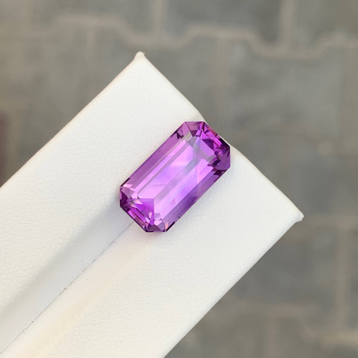 9.45 Carat Natural Loose Purple Amethyst Emerald Cut Brazilian Gemstone