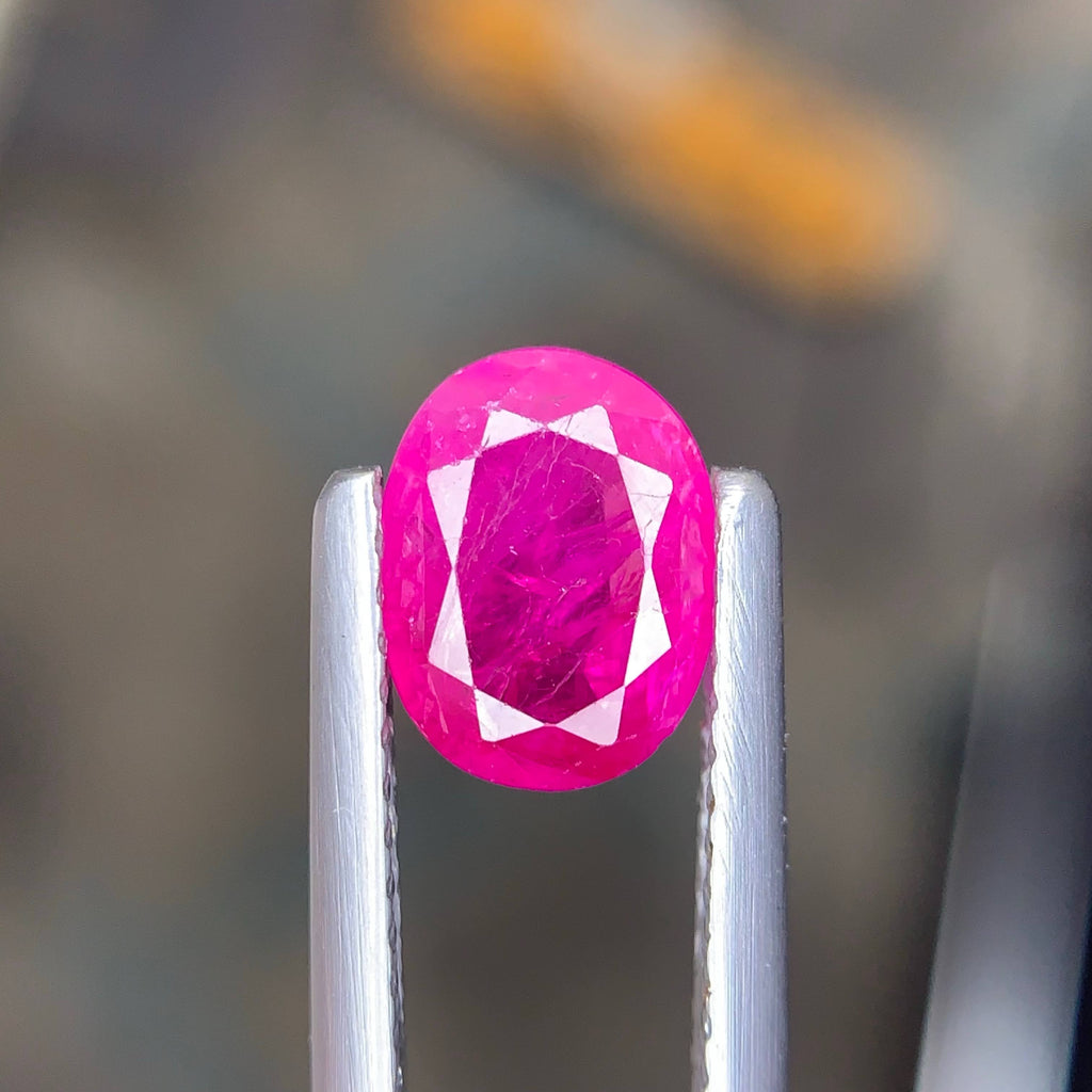 1.50 Carat Natural Loose Pinkish Red Ruby Stone Oval Cut Afghan Gemstone