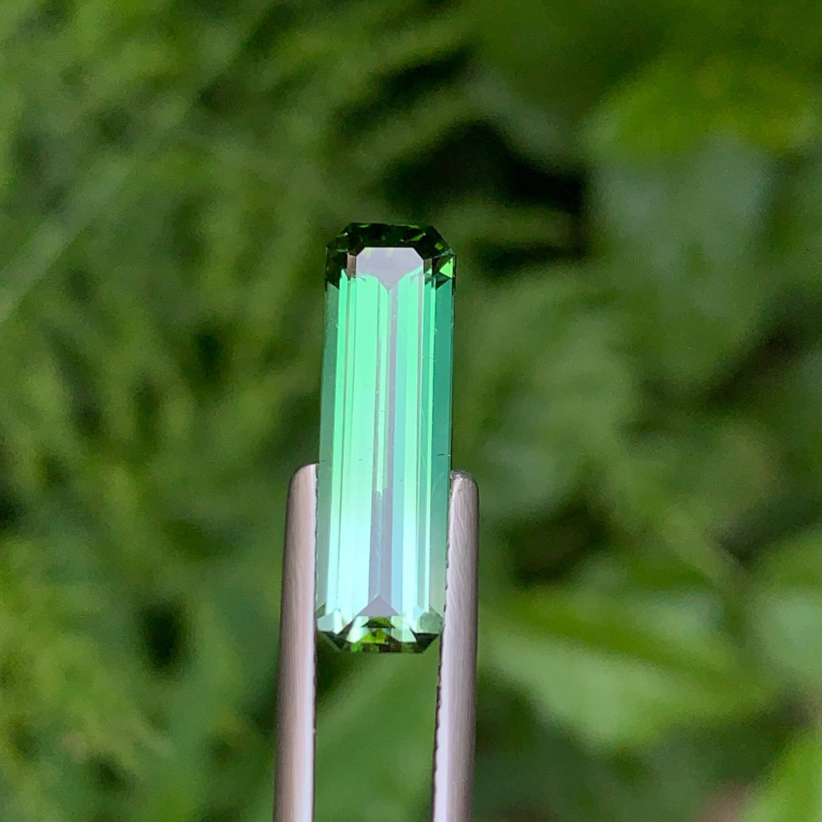 4.90 Carat Natural Loose Bicolor Tourmaline Stone Emerald Cut Afghan Gemstone