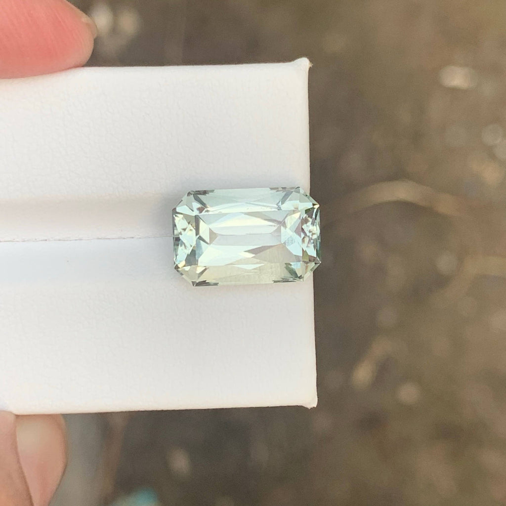 7.40 Carat Loose Green Amethyst Stone Cushion Cut African Gemstone