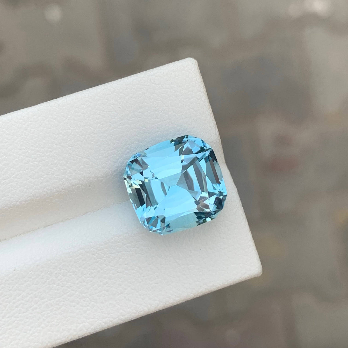 10.50 Carat Natural Loose Sky Blue Color Topaz Cushion Cut African Gemstone