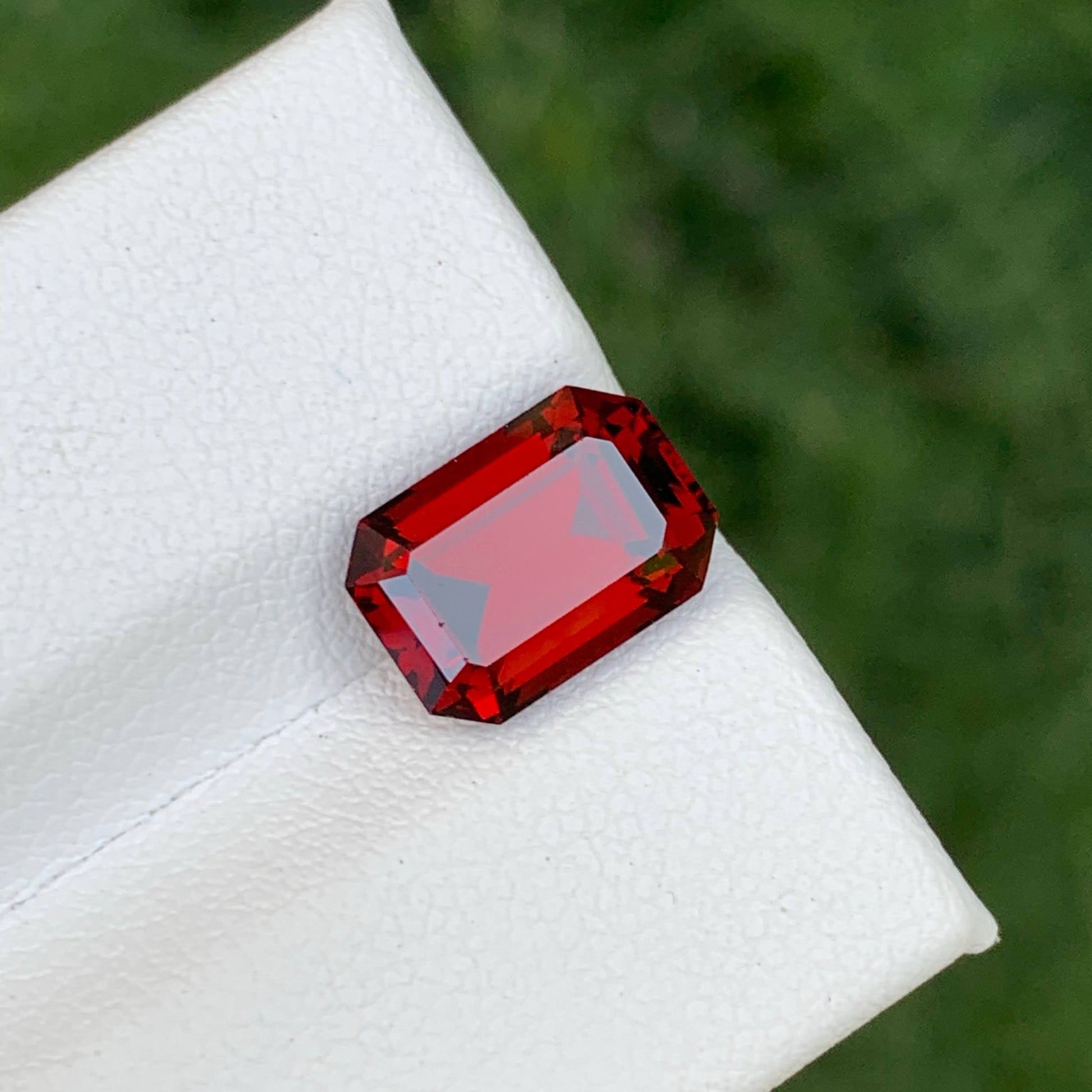 4.40 Carat Red Garnet Emerald Cut
