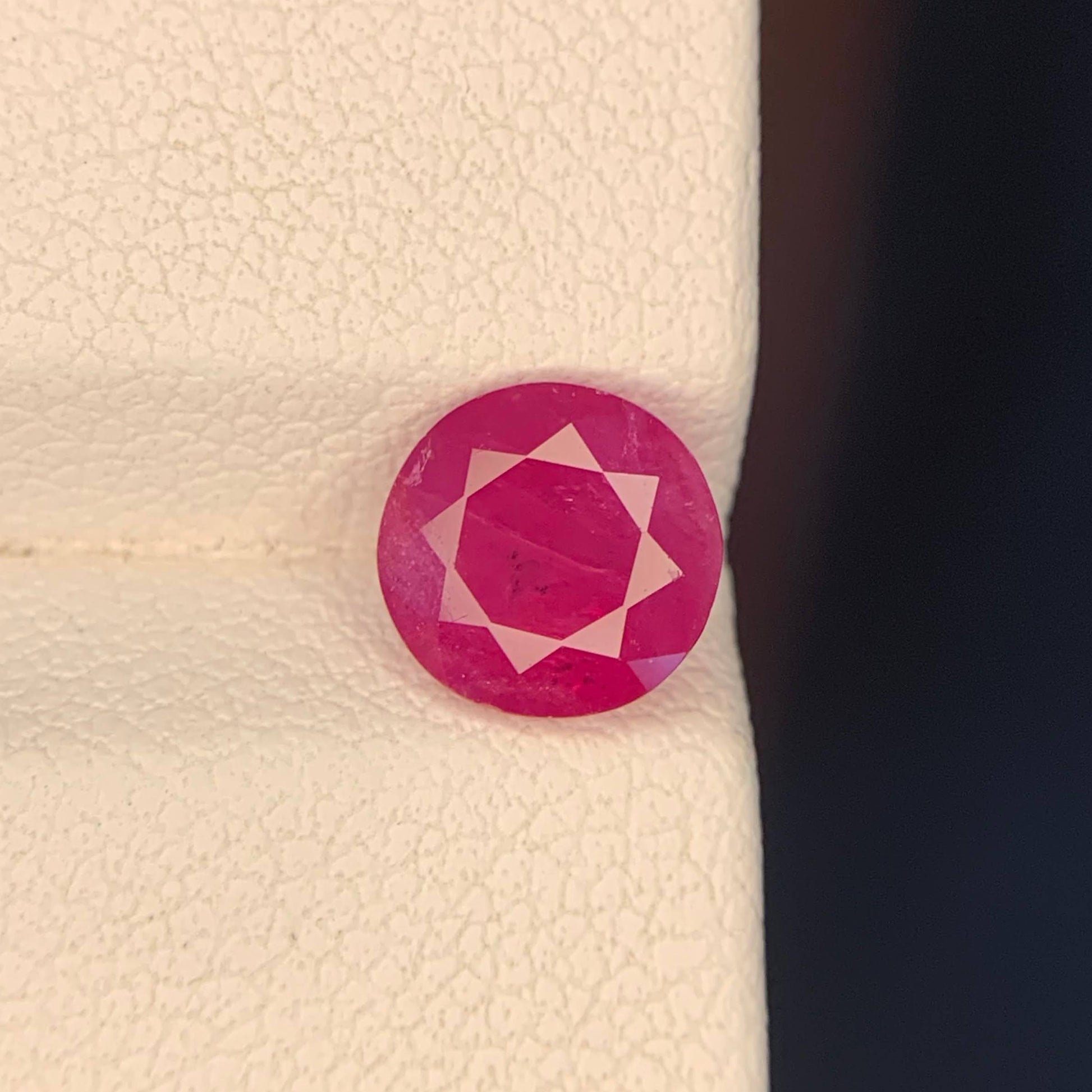 1.75 Carat Pinkish Red Round Ruby