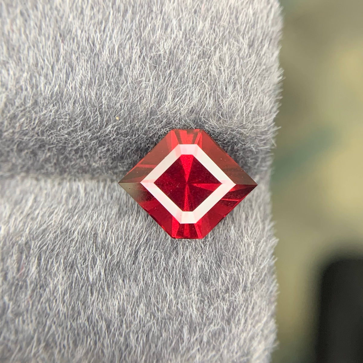 3.20 Carat Untreated Red Garnet Gemstone Fancy Cut Tanzania VVS Clarity