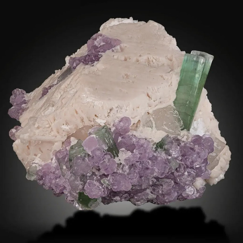 Tourmaline On Lepidolite Matrix