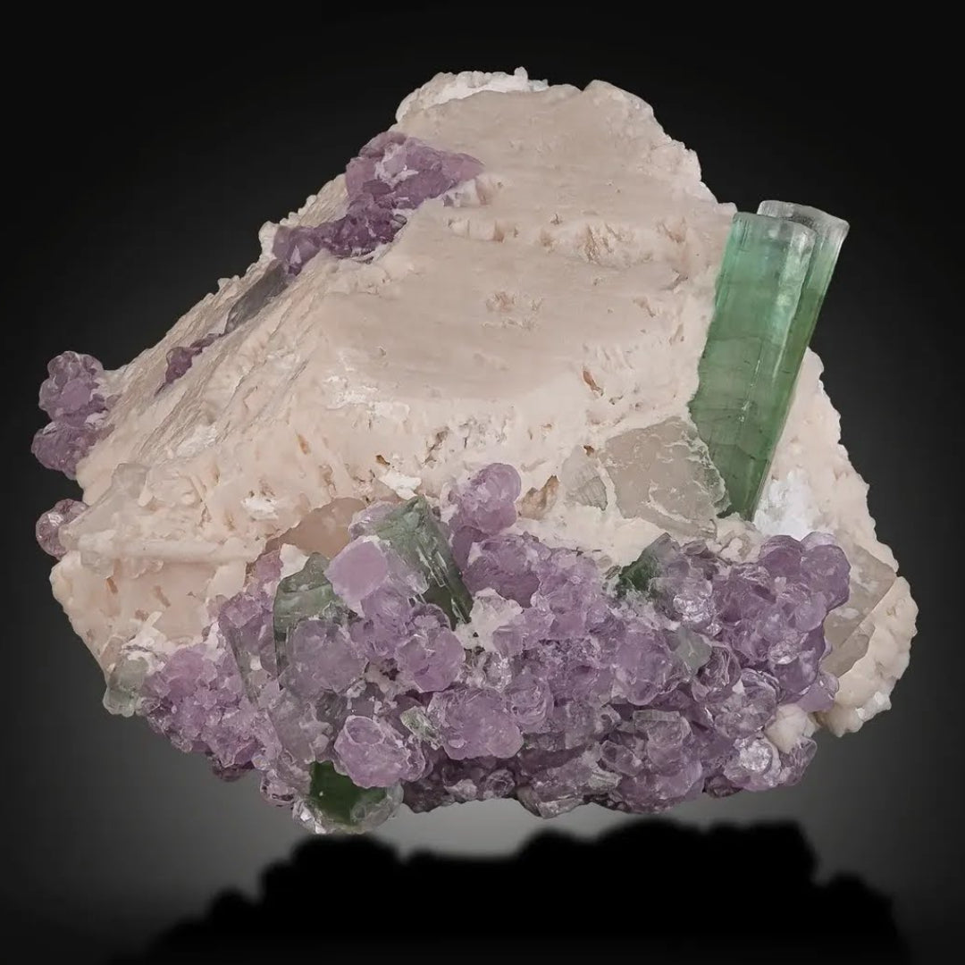 Tourmaline On Lepidolite Matrix