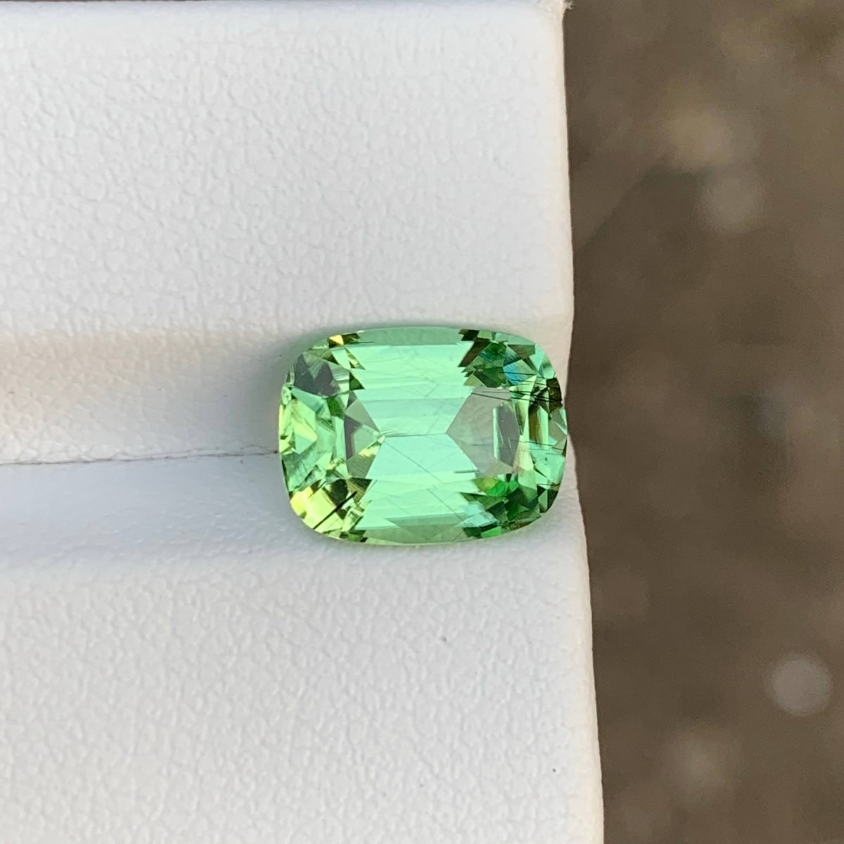 3.75 Carat Natural Loose Green Color Peridot Cushion Cut Pakistani Gemstone