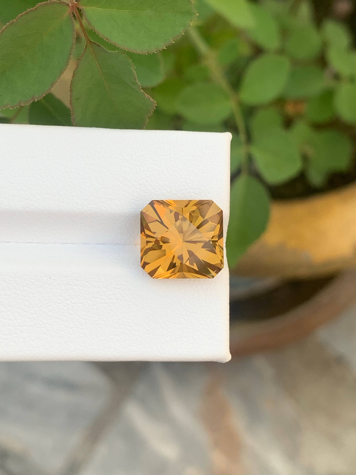 5.90 Carat Natural Loose Golden Color Citrine Fancy Cut Brazilian Gemstone