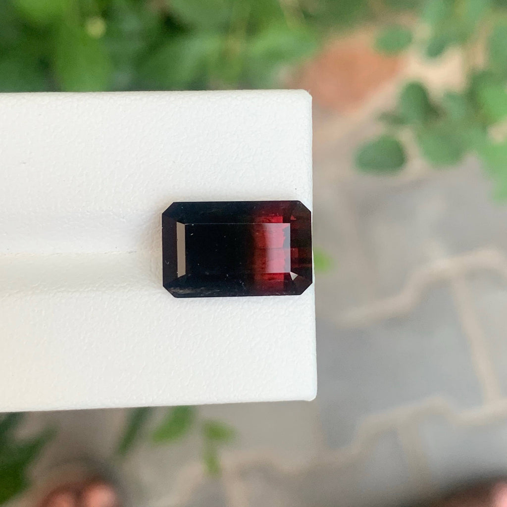 9.00 Carat Natural Loose Bicolor Tourmaline Stone Emerald Cut Afghan Gemstone