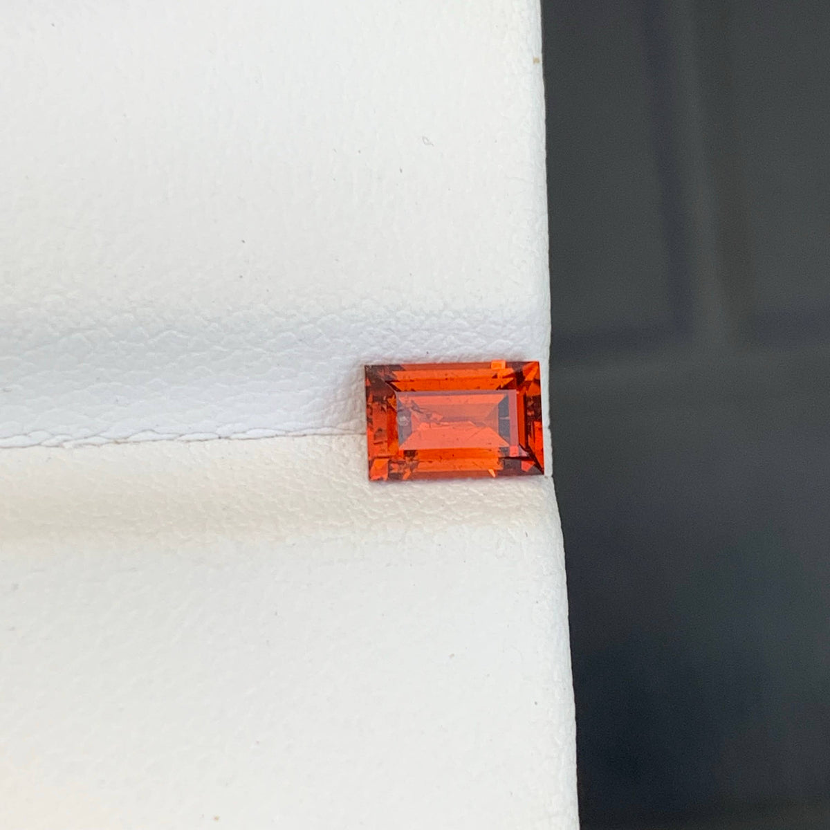 1.00 Carat Bright Orange Spessartite Garnet Baguette Cut Tanzanian Untreated VVS