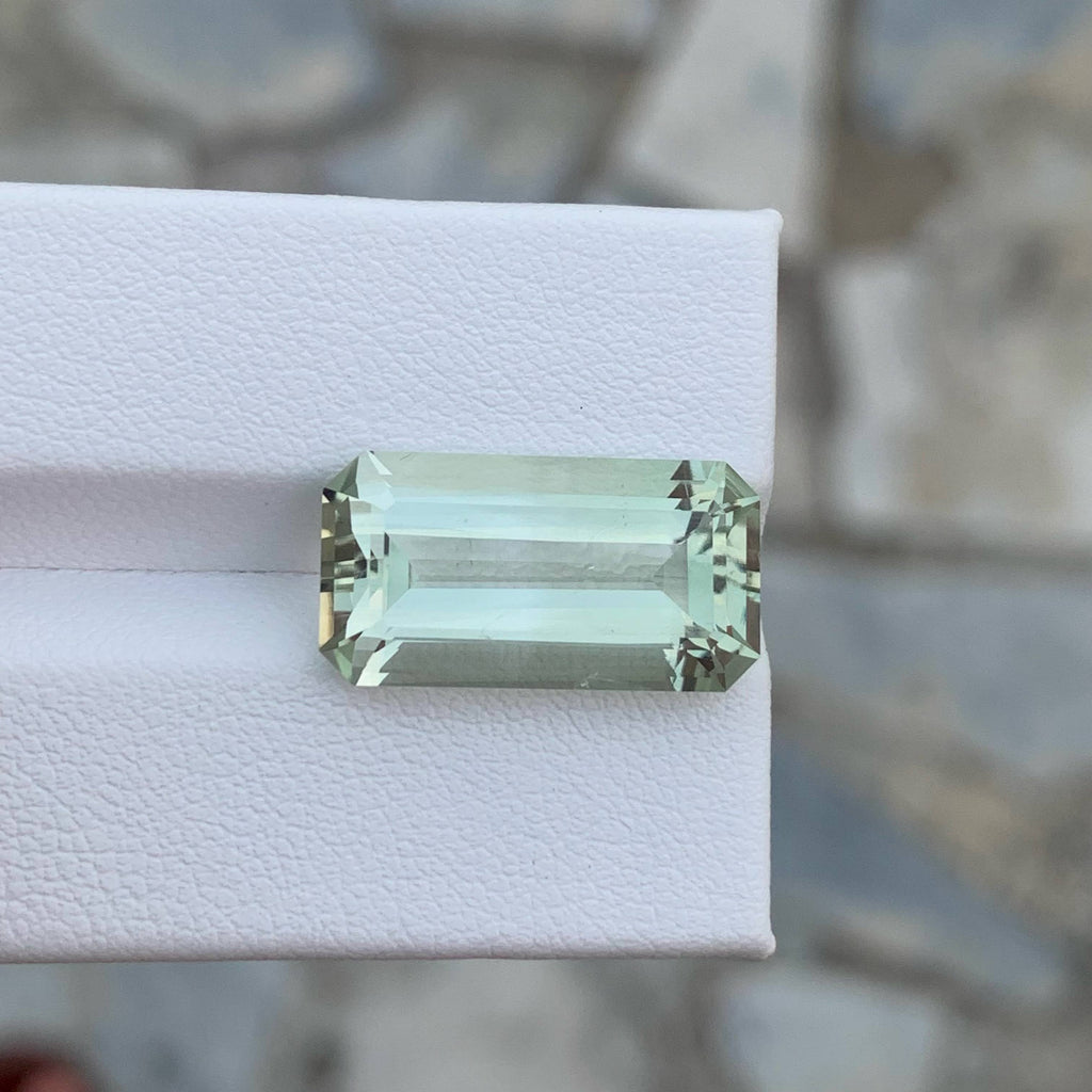 10.30 Carat Natural Loose Green Amethyst Stone Emerald Cut African Gemstone