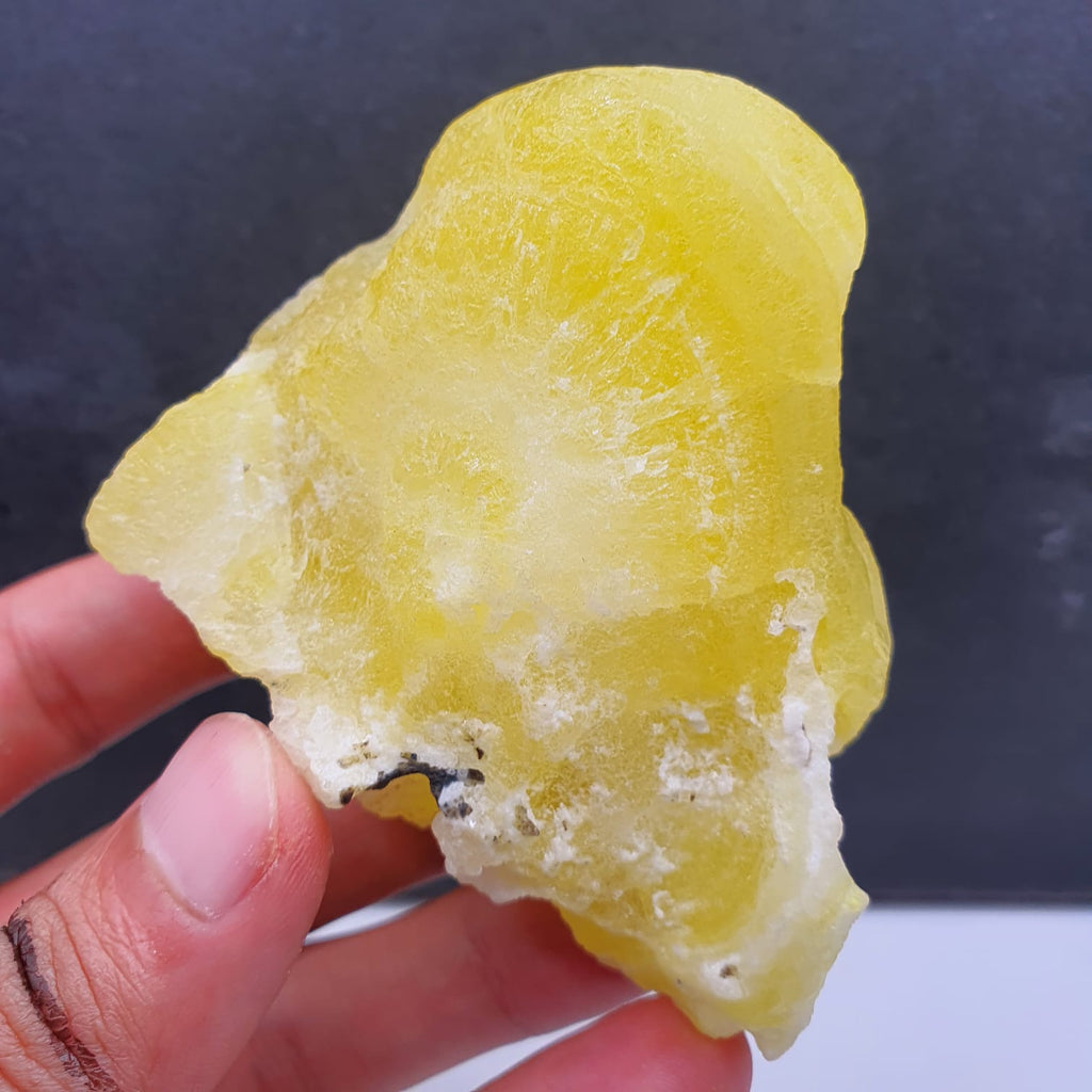 Adorable Lemon Yellow Color Brucite In Botryoidal Rounded Habit
