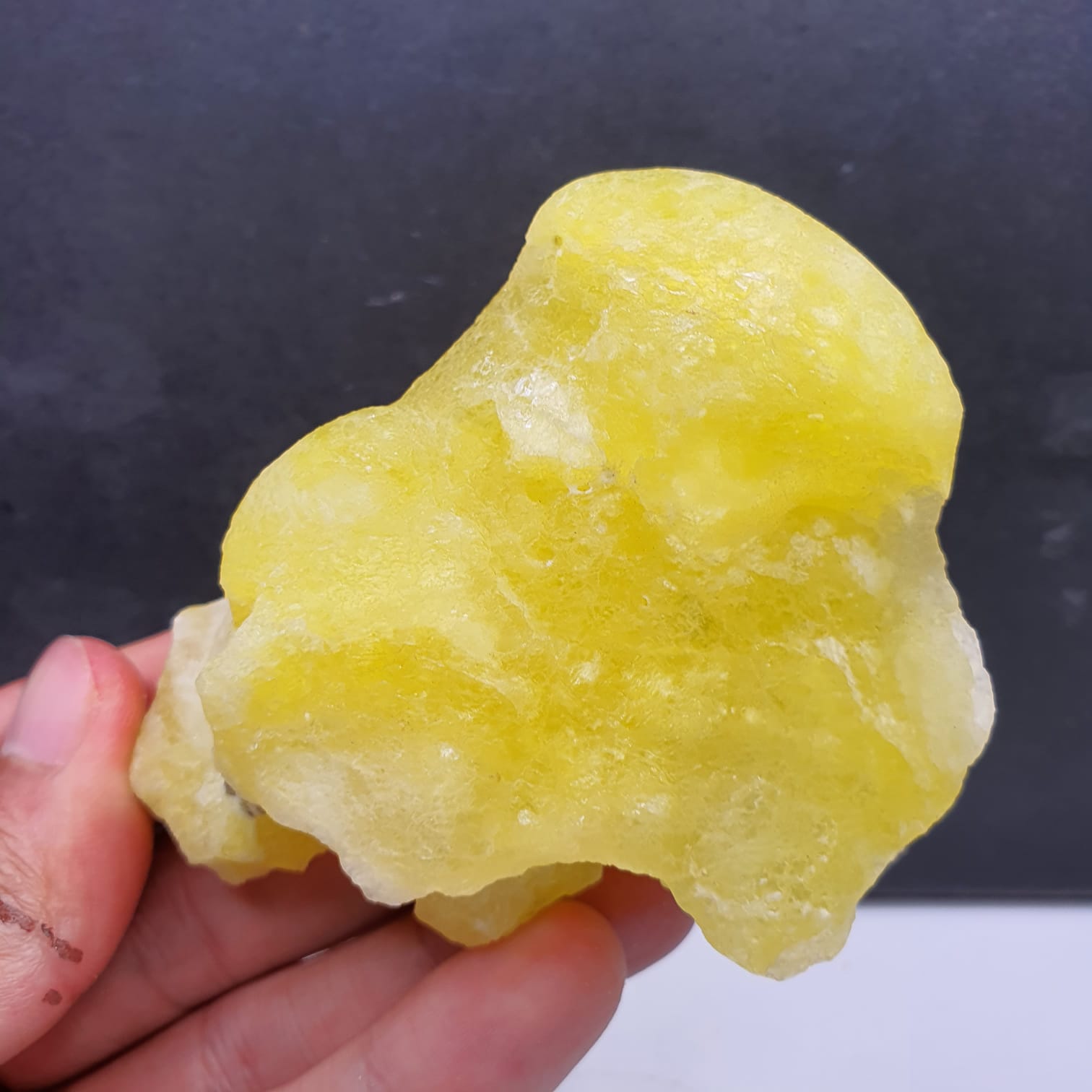 Adorable Lemon Yellow Color Brucite In Botryoidal Rounded Habit