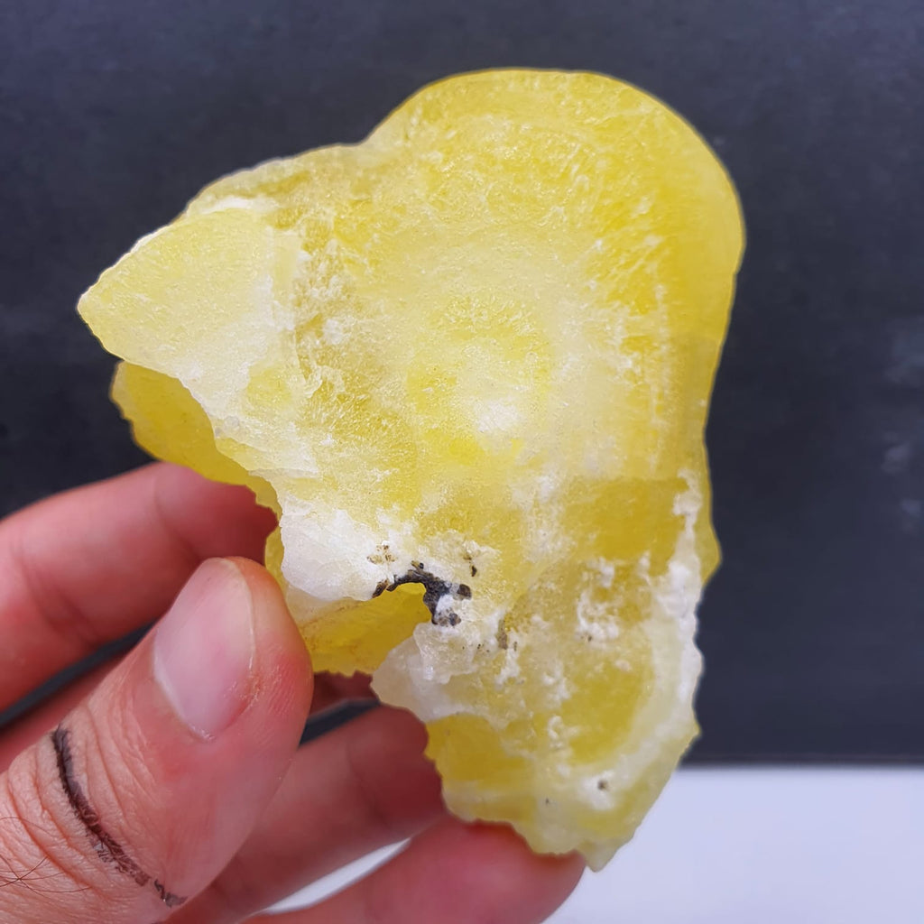 Adorable Lemon Yellow Color Brucite In Botryoidal Rounded Habit