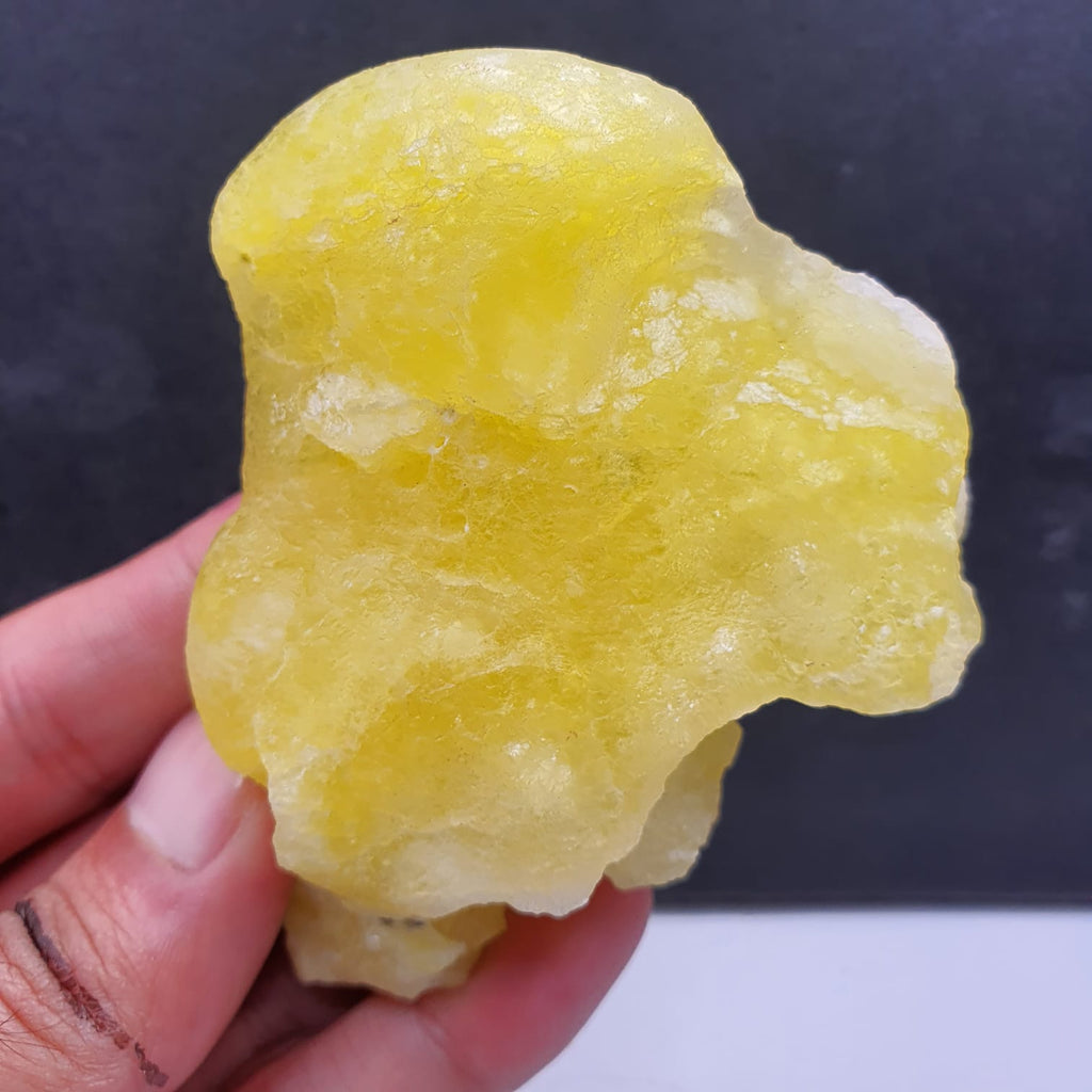 Adorable Lemon Yellow Color Brucite In Botryoidal Rounded Habit