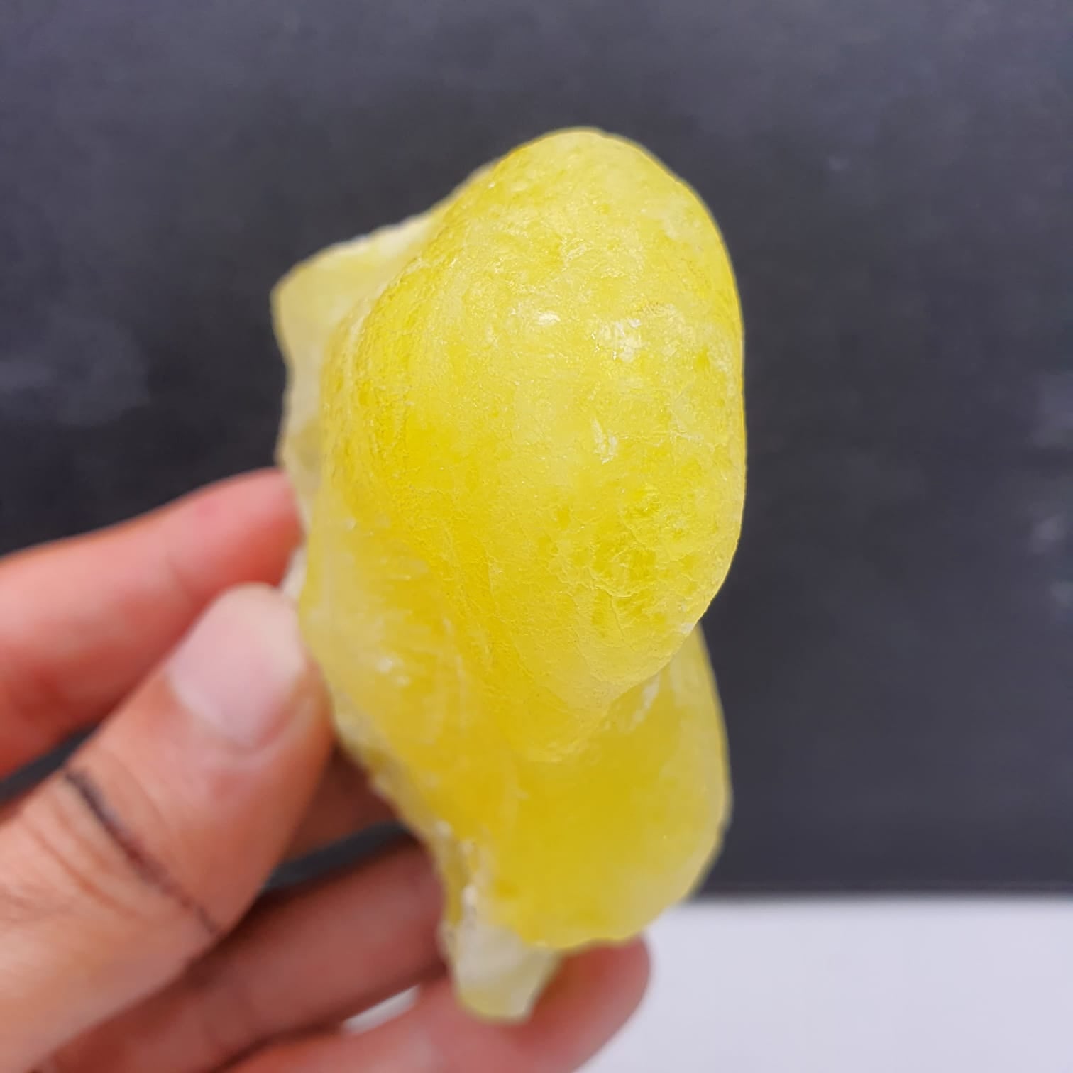 Adorable Lemon Yellow Color Brucite In Botryoidal Rounded Habit