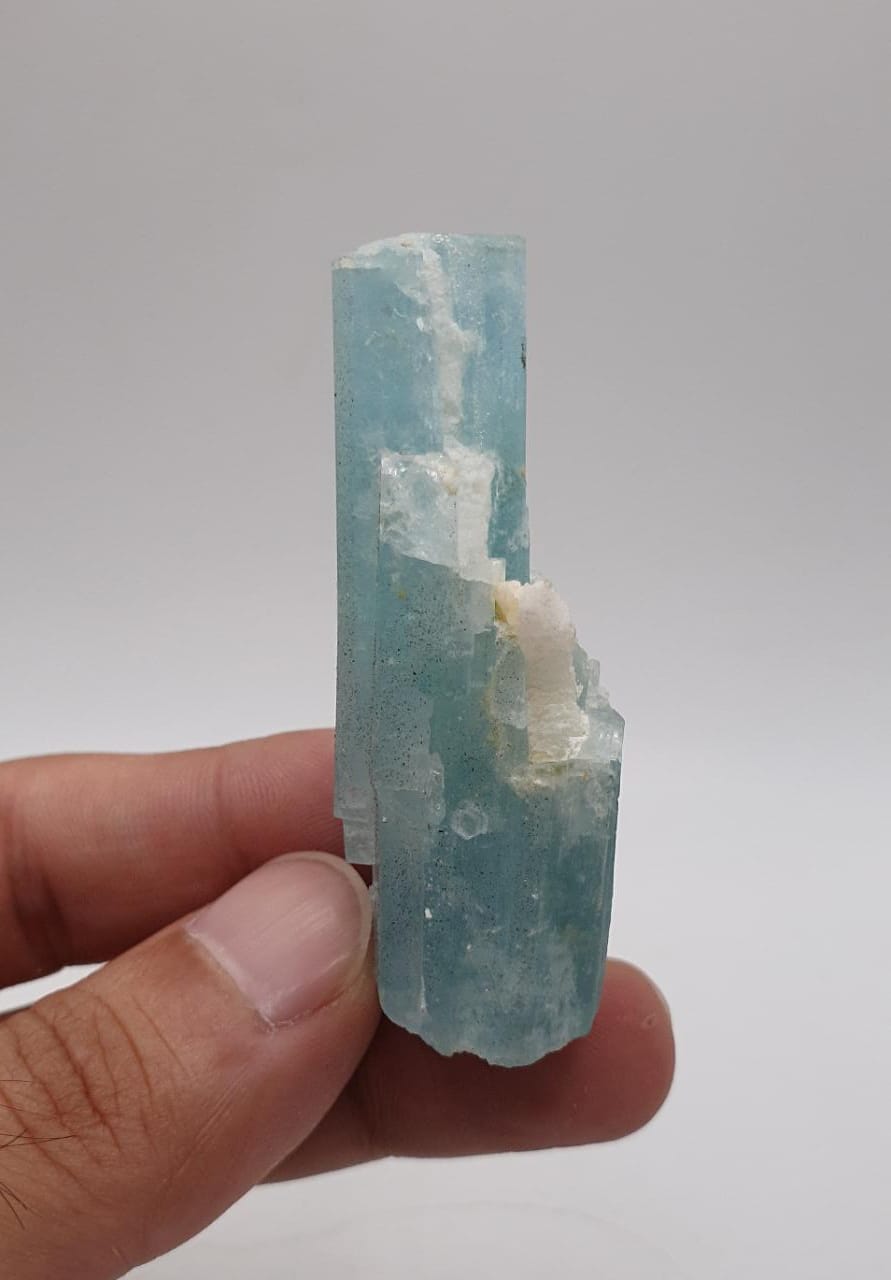 Adorable Sky-Blue Aquamarine With White Albite