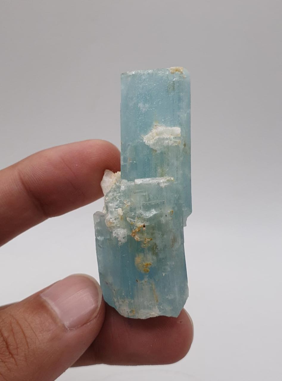 Adorable Sky-Blue Aquamarine With White Albite