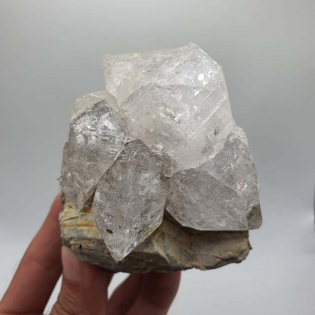 Aesthetic Aggregate Of Elestial Quartz On Matrix