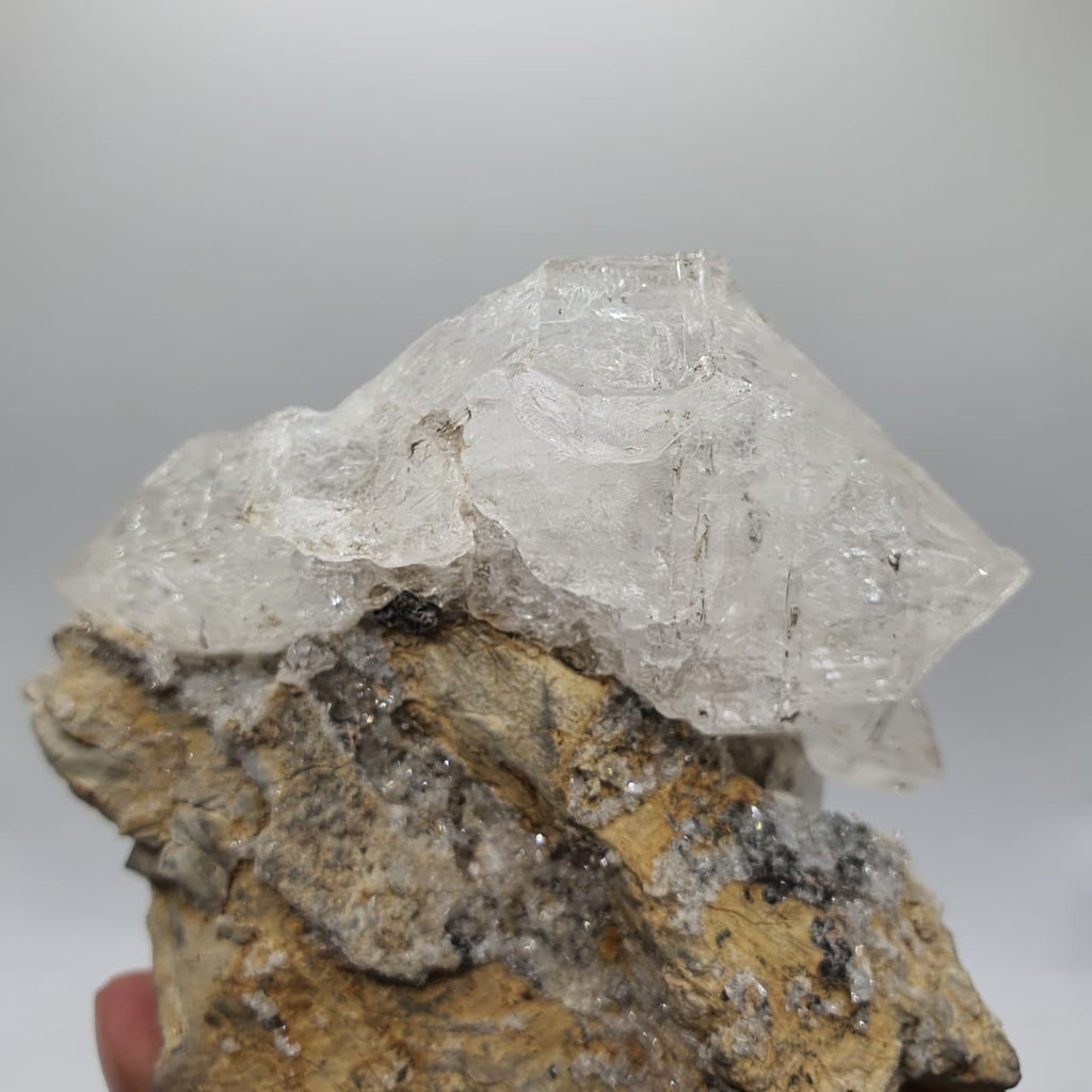 Aesthetic Aggregate Of Elestial Quartz On Matrix