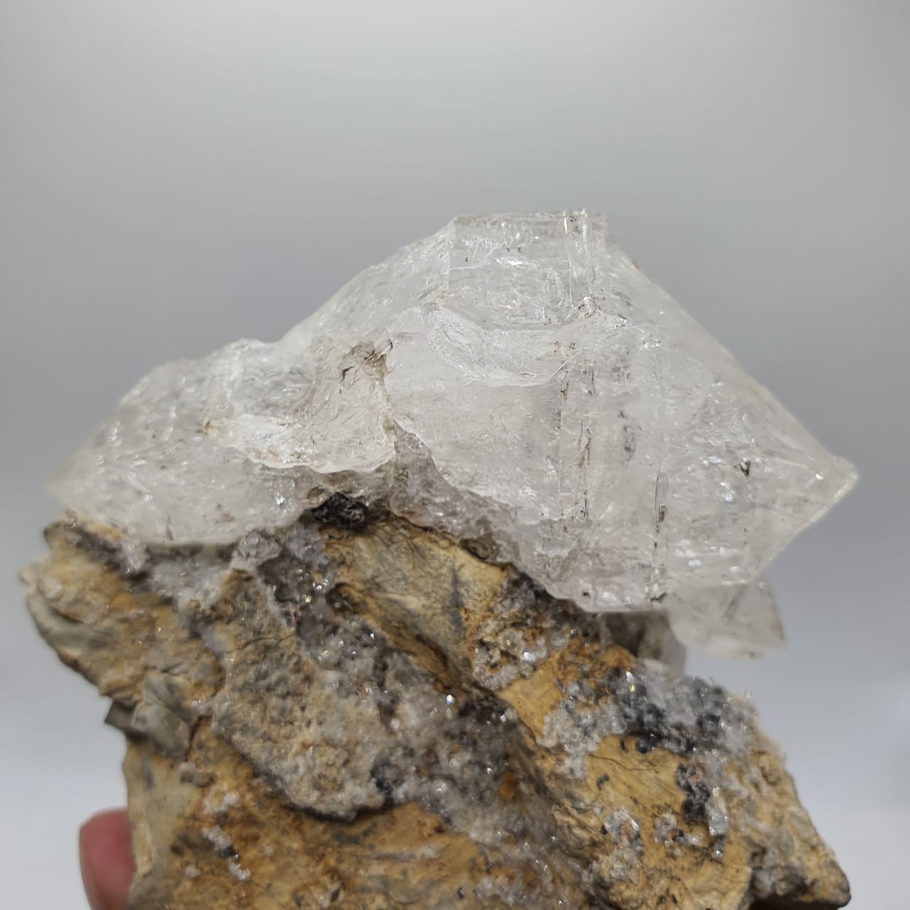 Aesthetic Aggregate Of Elestial Quartz On Matrix