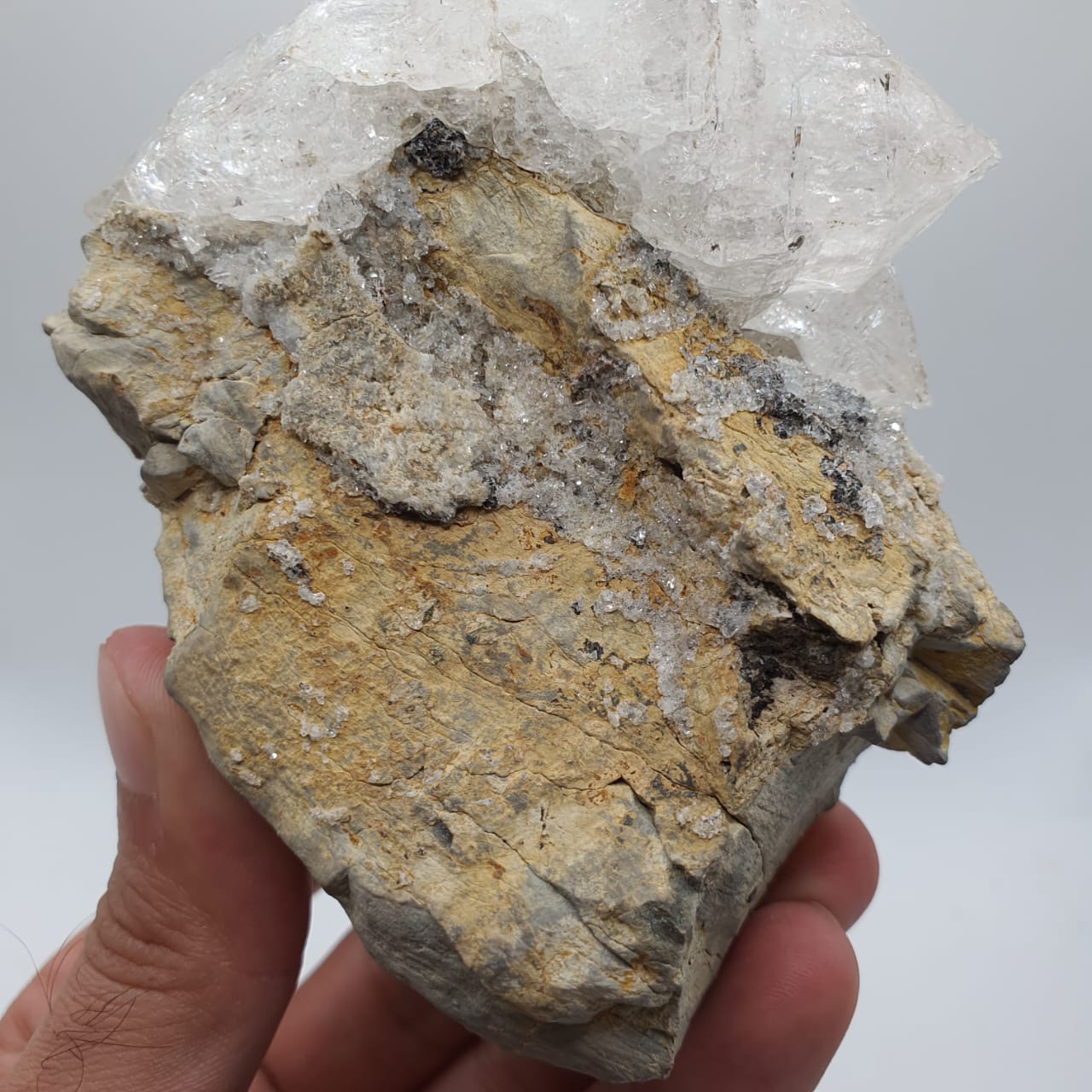 Aesthetic Aggregate Of Elestial Quartz On Matrix