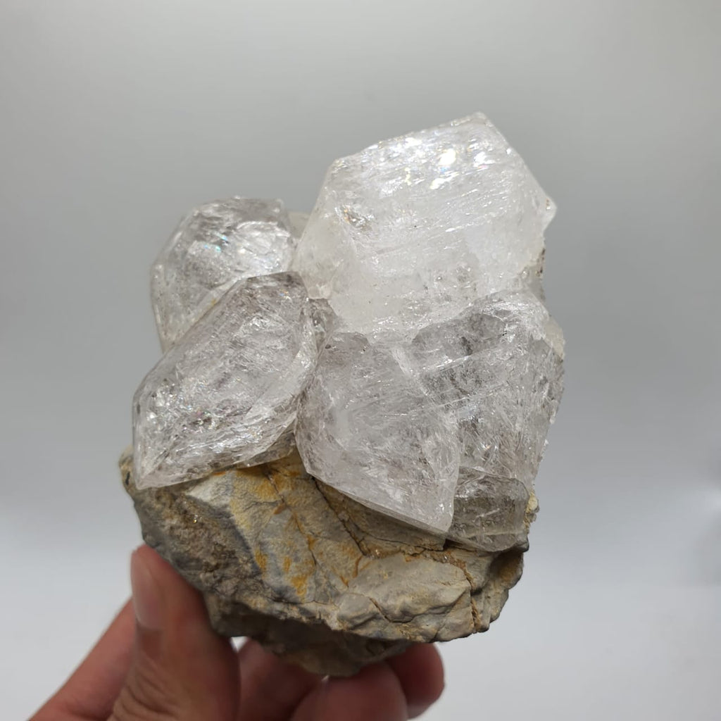 Aesthetic Aggregate Of Elestial Quartz On Matrix