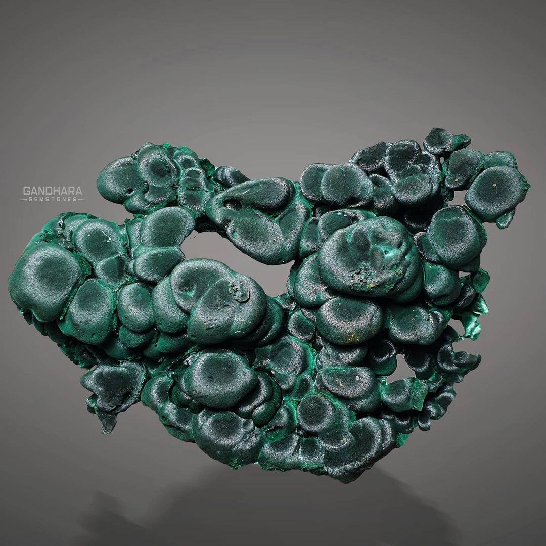 291 Grams Alien Eye Malachite Cluster Specimen
