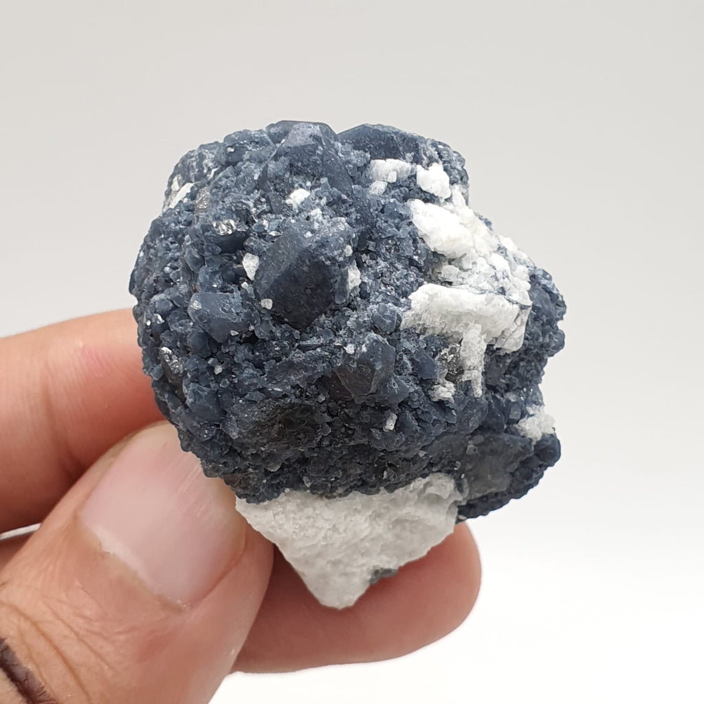 Blue Quartz Crystal Ball On Albite