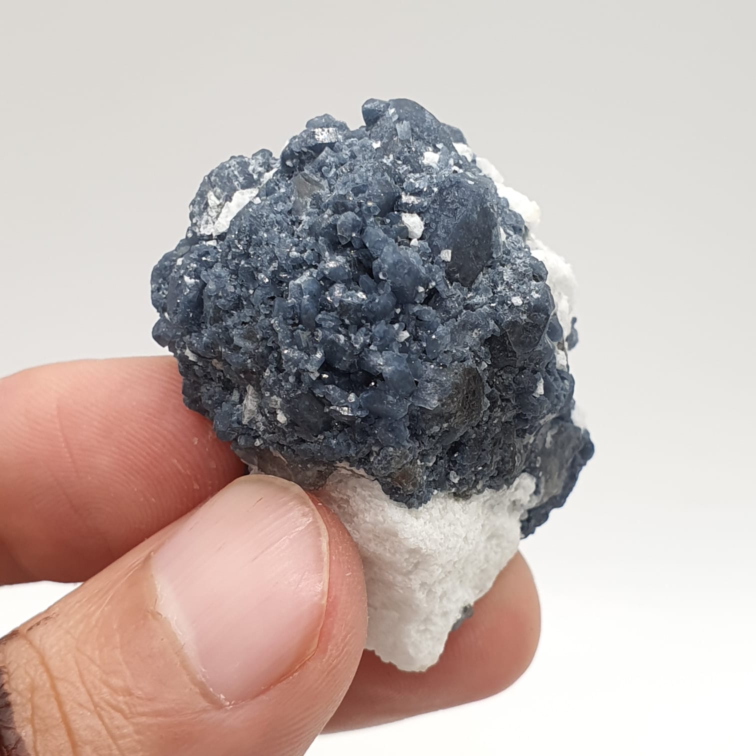 Blue Quartz Crystal Ball On Albite