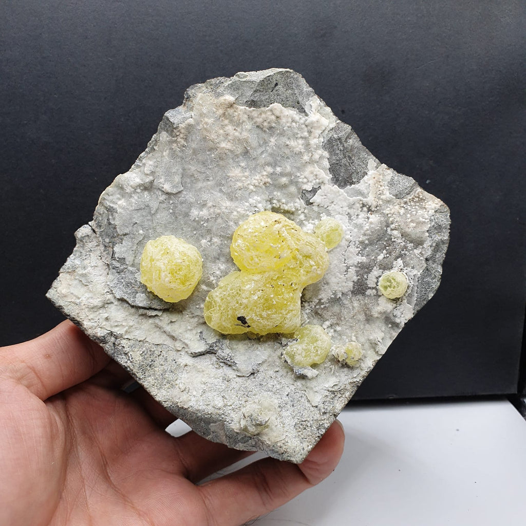 Colorful Isolated Rounded Brucite on White Hydromagnesite