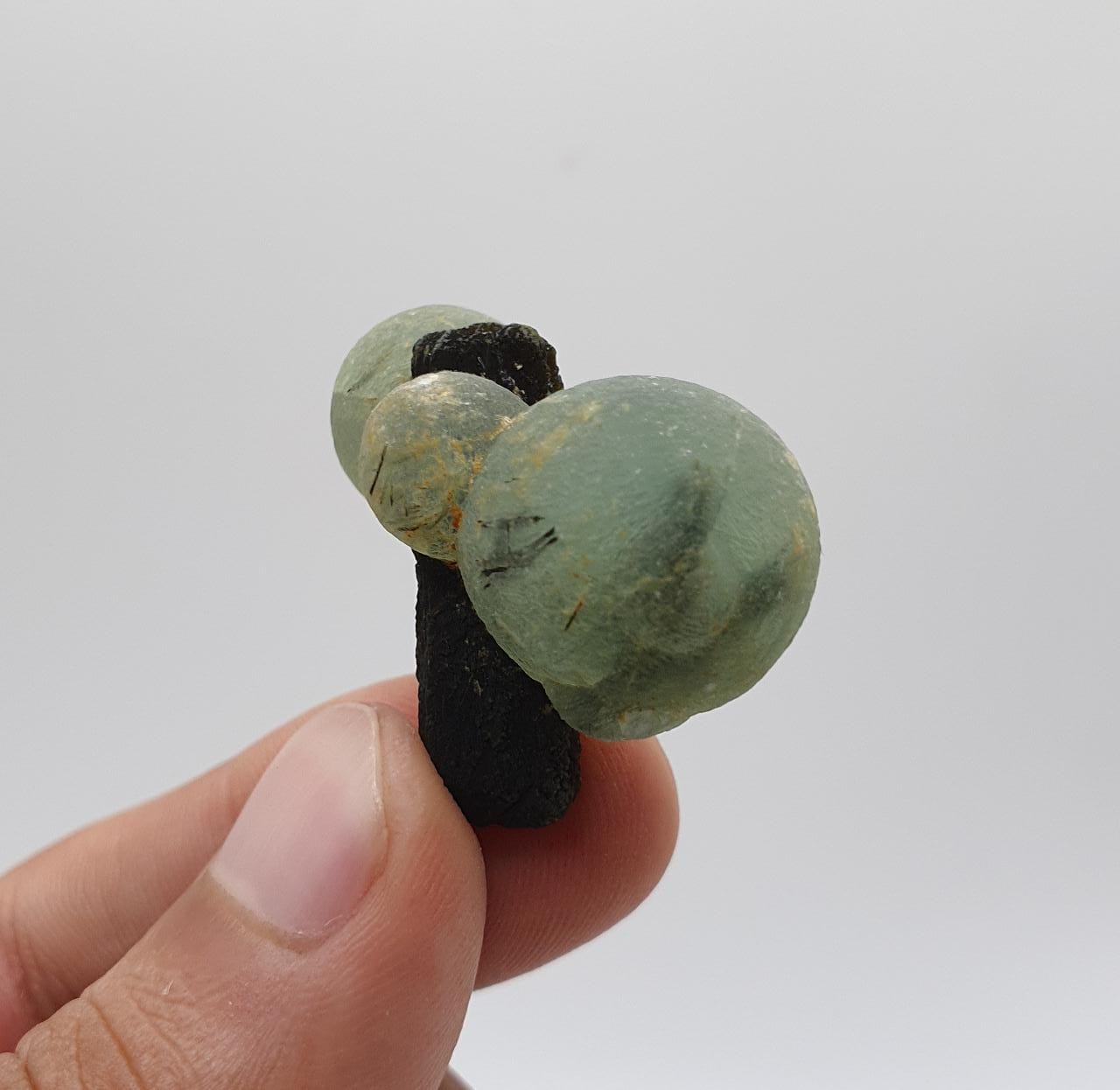 Cute and Artistic Piece of Prehnite Balls on Epidote from Mali, Africa