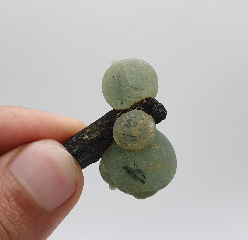 Cute and Artistic Piece of Prehnite Balls on Epidote from Mali, Africa