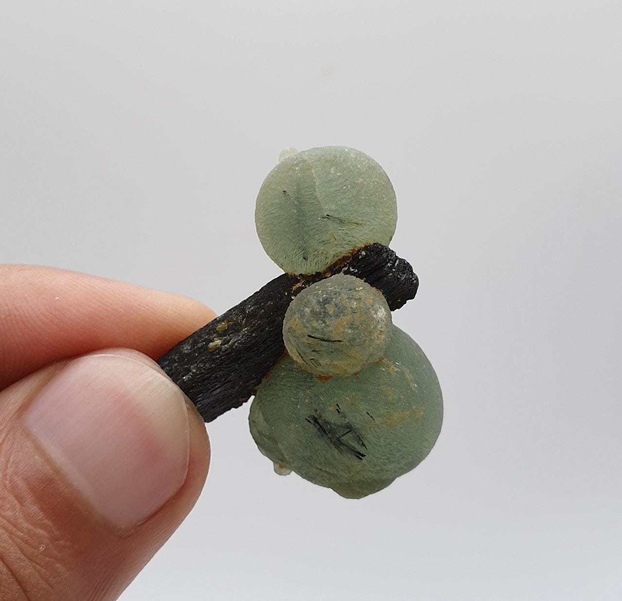 Cute and Artistic Piece of Prehnite Balls on Epidote from Mali, Africa