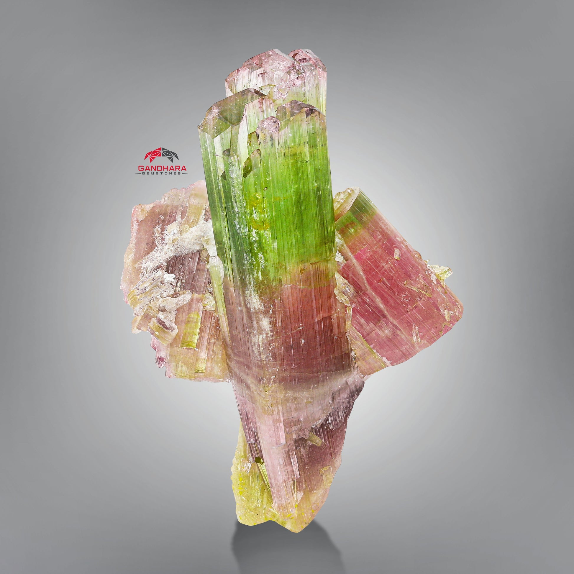 Elbaite Var. Tourmaline Rocket With Perfect Side Crystals