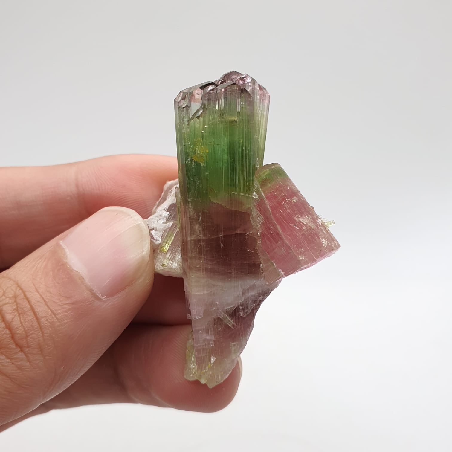 Elbaite Var. Tourmaline Rocket With Perfect Side Crystals