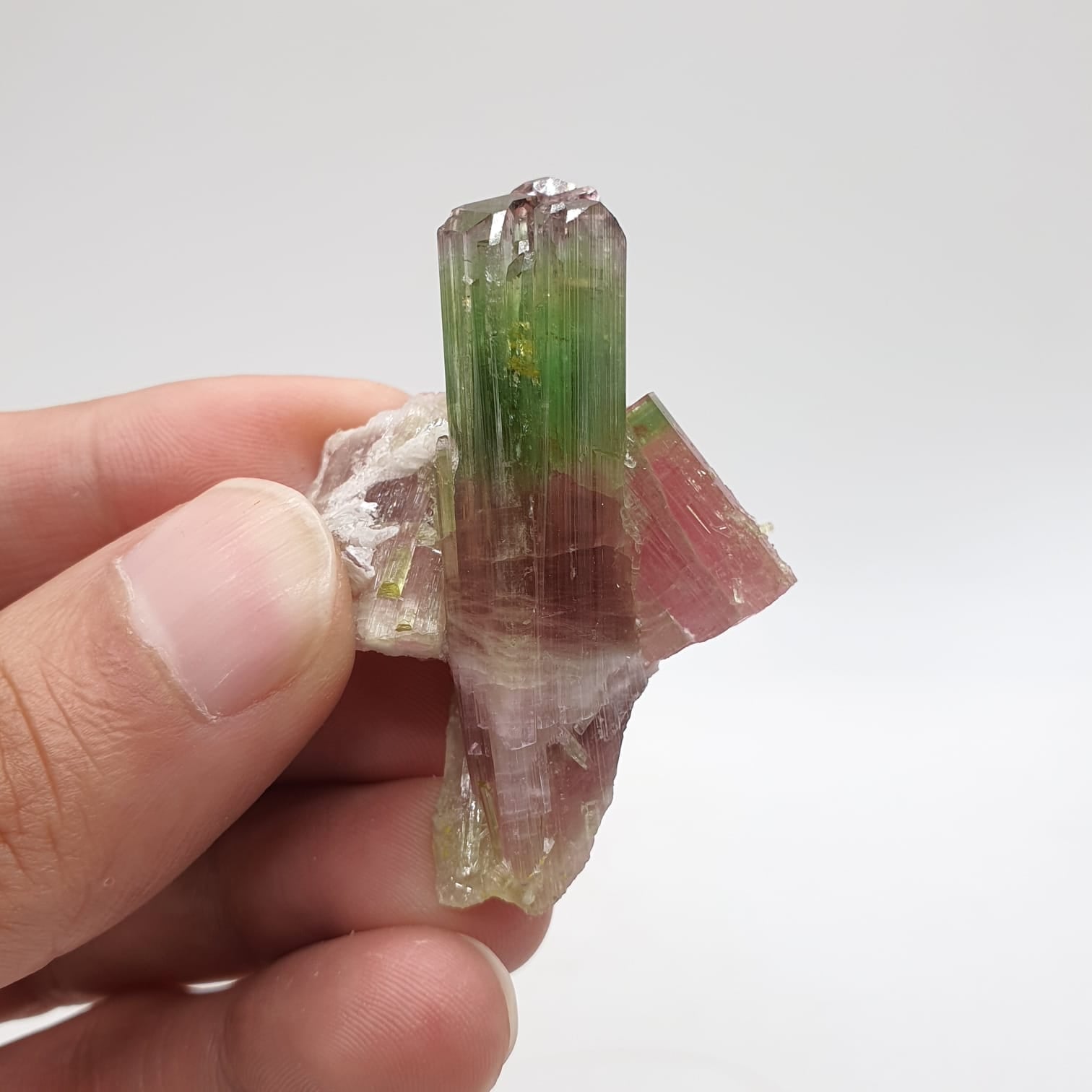 Elbaite Var. Tourmaline Rocket With Perfect Side Crystals