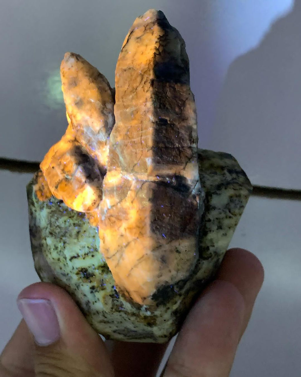 Elongated Afghanite Crystals Shooting Out of Matrix