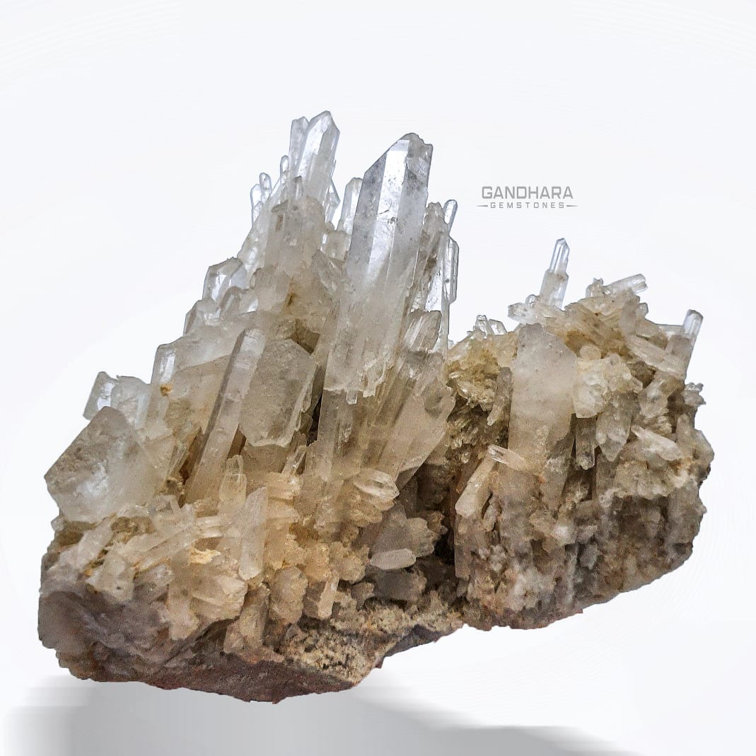 541 Grams Faden Quartz Crystals Cluster on Matrix