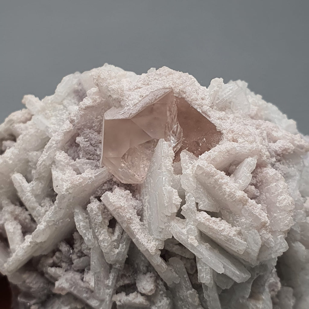 Gem Morganite Nicely Centered On Bluish Ceavelandite
