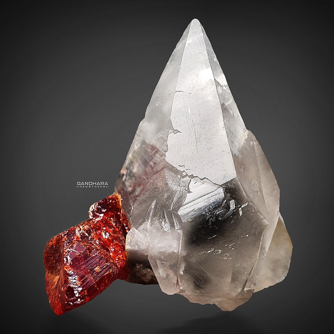 38 grams Gorgeous Ruby Red Realgar with Calcite Specimen