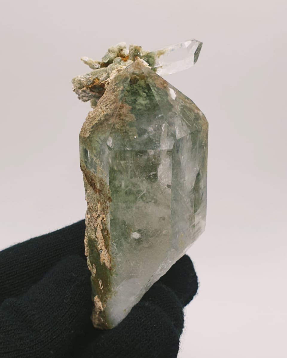 Gorgeous Chlorite Quartz With Pointed Terminated Secondary Crystals