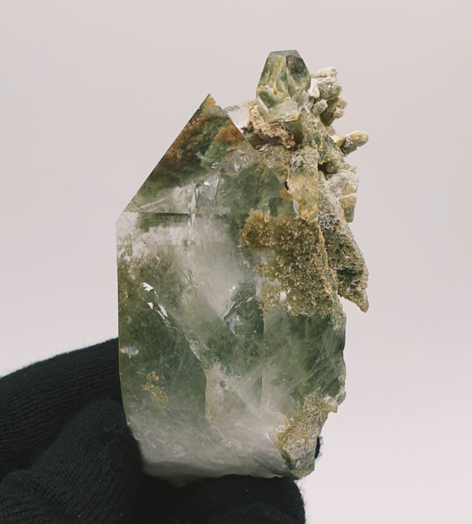 Gorgeous Chlorite Quartz With Pointed Terminated Secondary Crystals